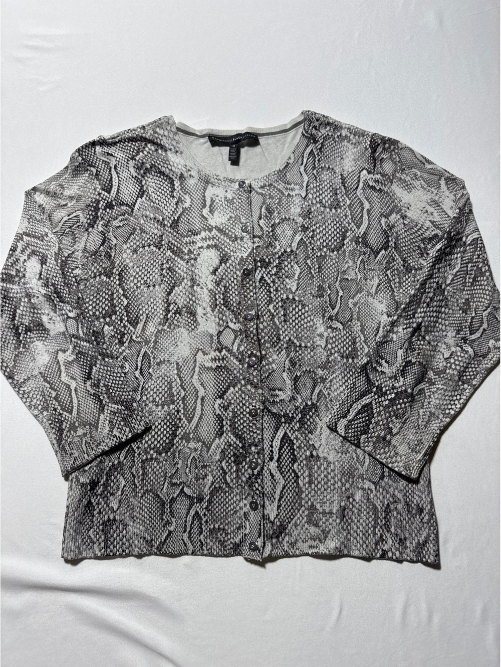 Snakeskin Print Cardigan - Medium, Button-Up Chic!